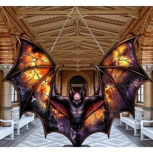 Acrylic Bat with Chain for Window Sun Catcher, Halloween Decor